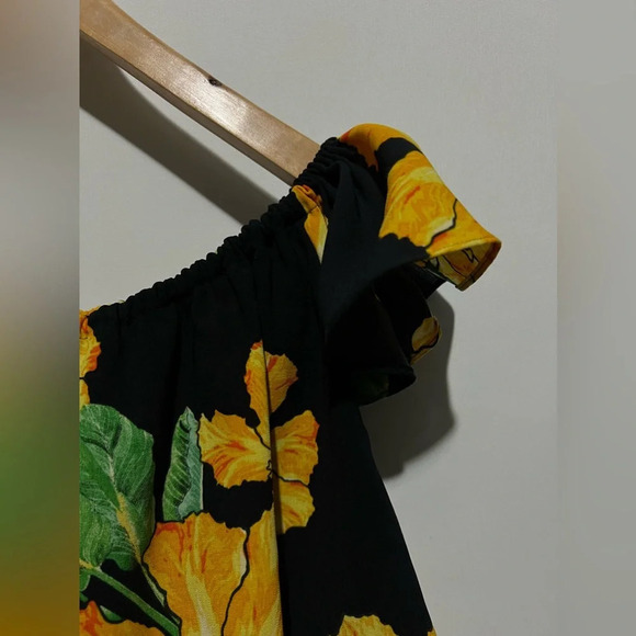 Zara Off the shoulder shirt Floral print Size XS - Picture 3 of 7